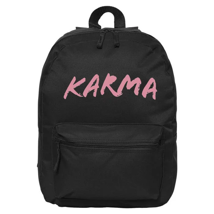 Karma Cool YogaStatement Quote Gift Women Men 16 in Basic Backpack