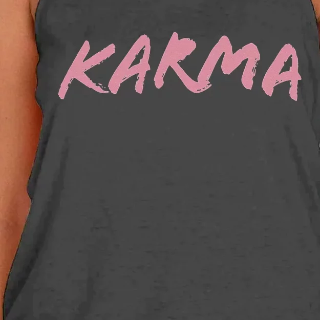 Karma Cool YogaStatement Quote Gift Women Men Women's Knotted Racerback Tank