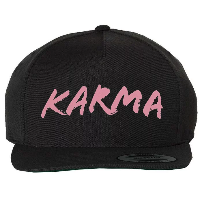 Karma Cool YogaStatement Quote Gift Women Men Wool Snapback Cap