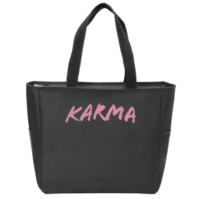 Karma Cool YogaStatement Quote Gift Women Men Zip Tote Bag