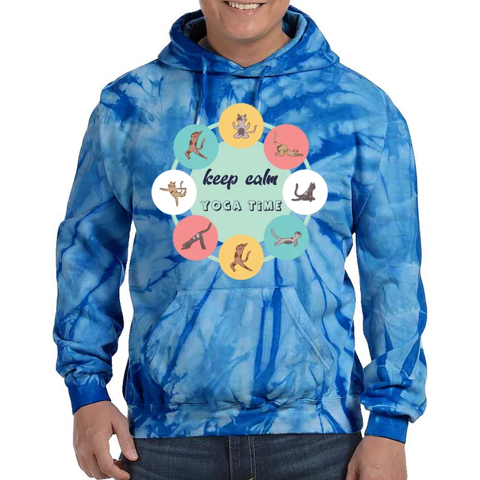 Keep Calm Yoga Time Gift Tie Dye Hoodie