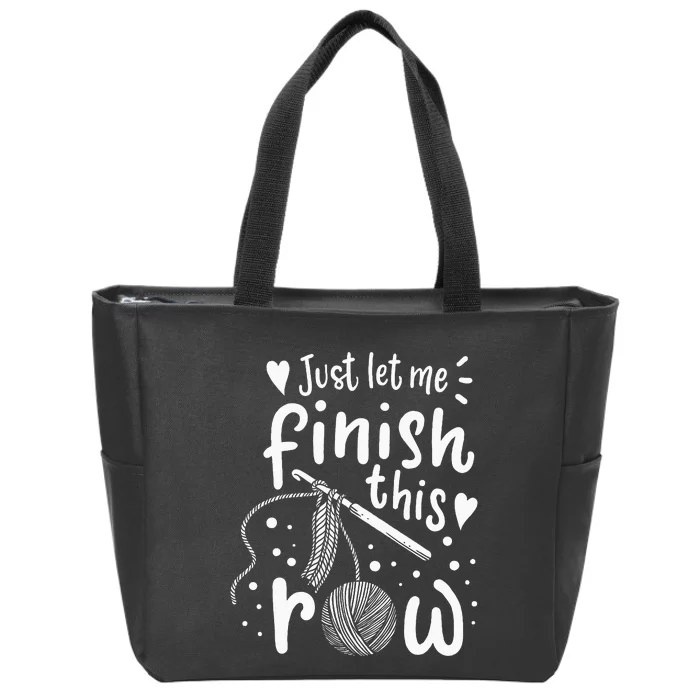 Knitting Crocheting Yarn Funny Zip Tote Bag