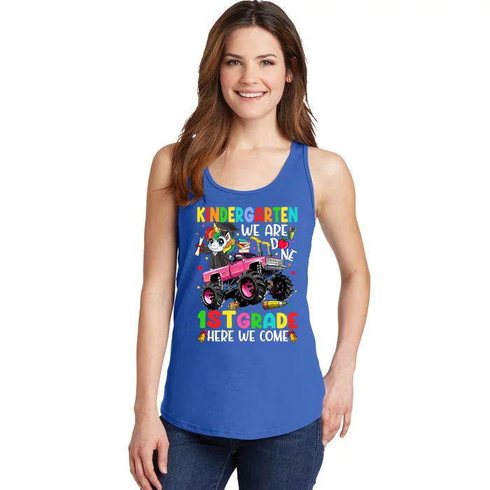 Kindergarten Done 1St Grade Here We Come Unicorn Graduation Gift Ladies Essential Tank