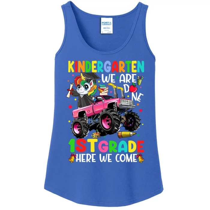 Kindergarten Done 1St Grade Here We Come Unicorn Graduation Gift Ladies Essential Tank