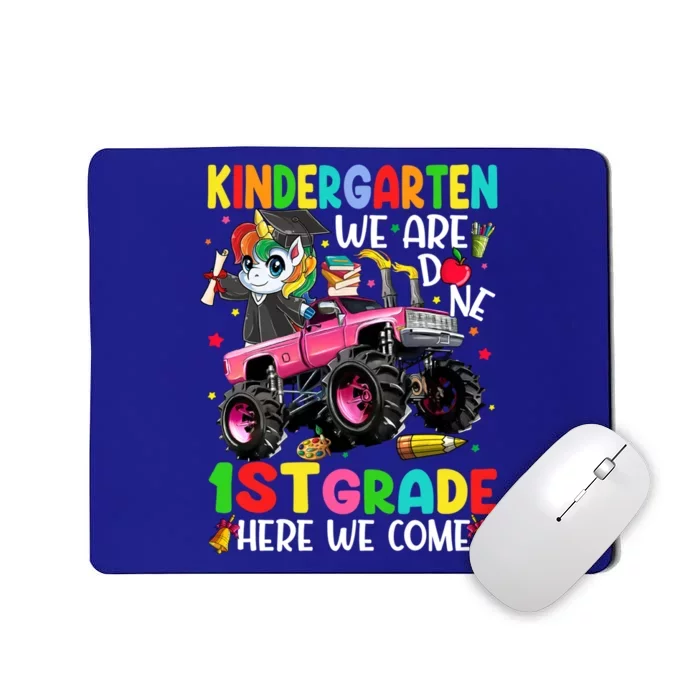 Kindergarten Done 1St Grade Here We Come Unicorn Graduation Gift Mousepad