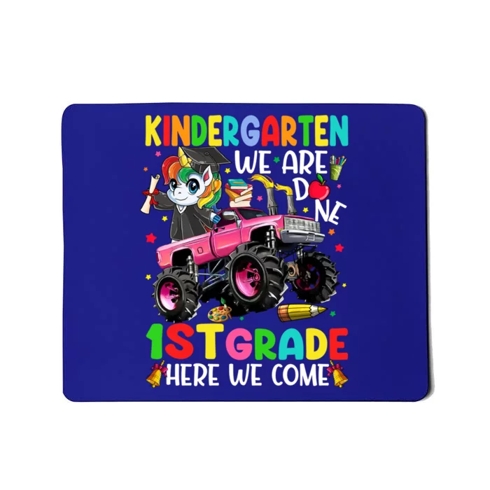 Kindergarten Done 1St Grade Here We Come Unicorn Graduation Gift Mousepad