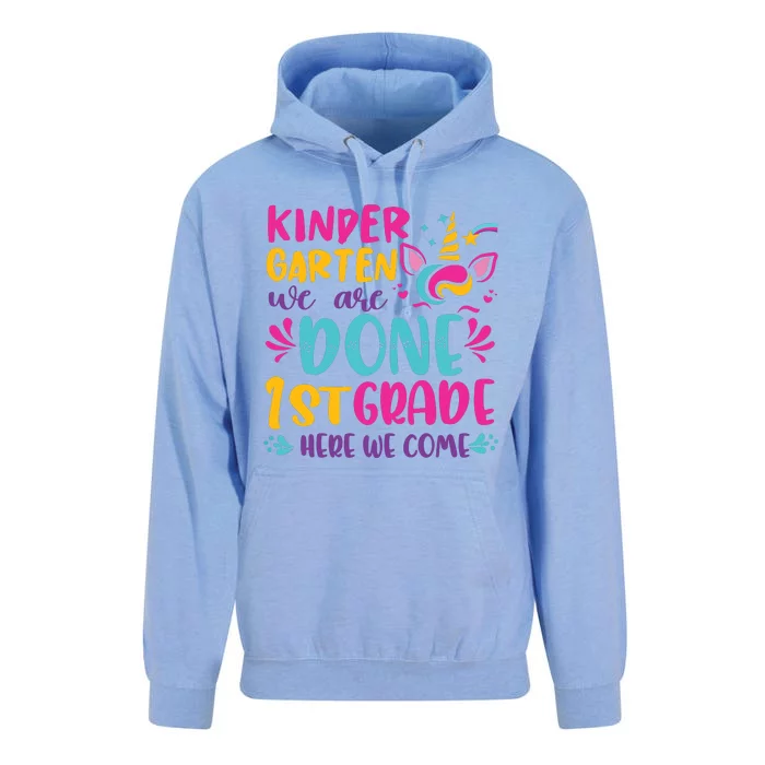 Kindergarten Done 1st Grade Last Day Of School Graduation Unisex Surf Hoodie