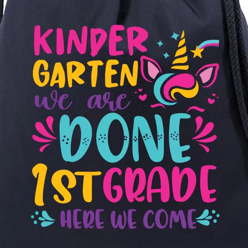 Kindergarten Done 1st Grade Last Day Of School Graduation Drawstring Bag