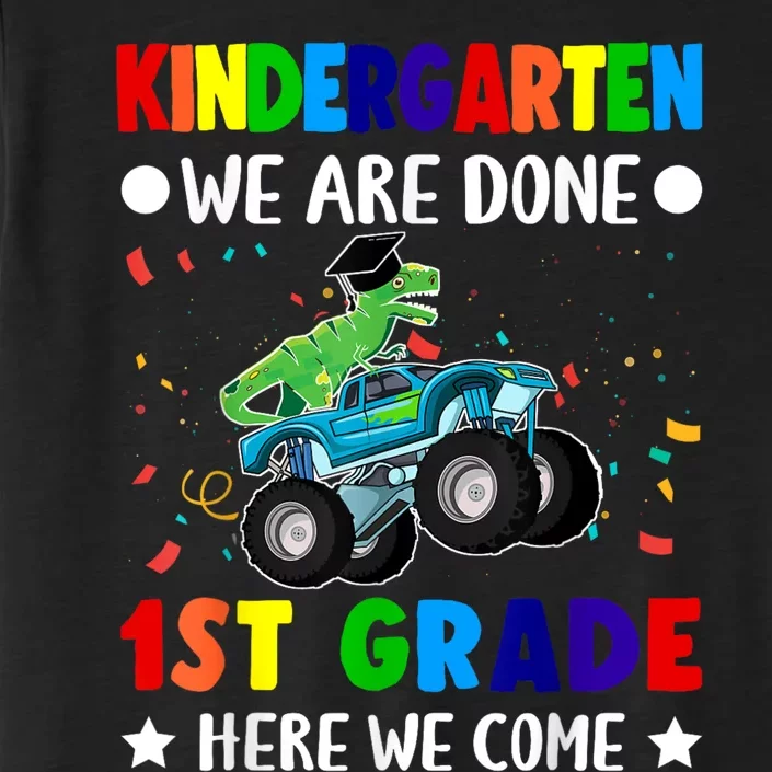 Kindergarten Done 1st Grade Here We Come Dinosaur ChromaSoft Performance T-Shirt