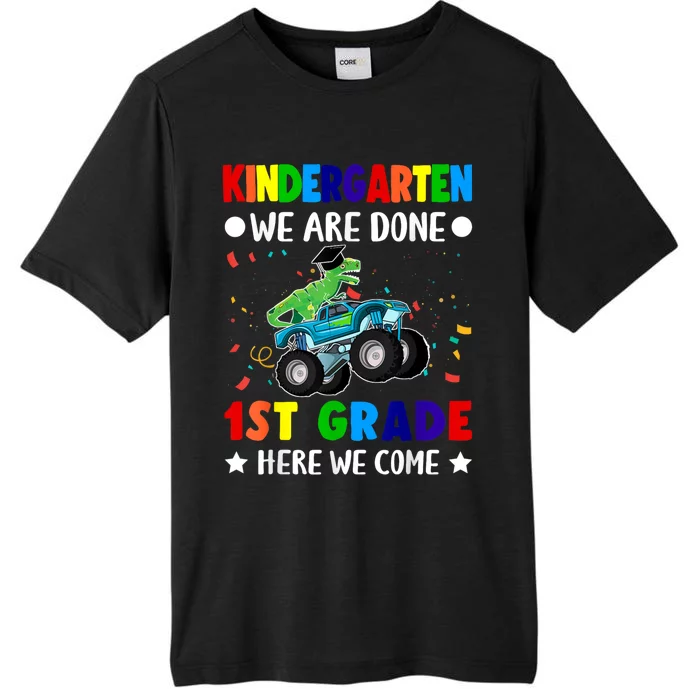 Kindergarten Done 1st Grade Here We Come Dinosaur ChromaSoft Performance T-Shirt