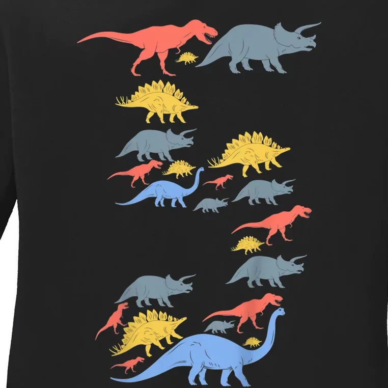 K.i.d.s Dinosaur 5th Birthday For 5 Year Old Girls and b.o.y.s Ladies Long Sleeve Shirt