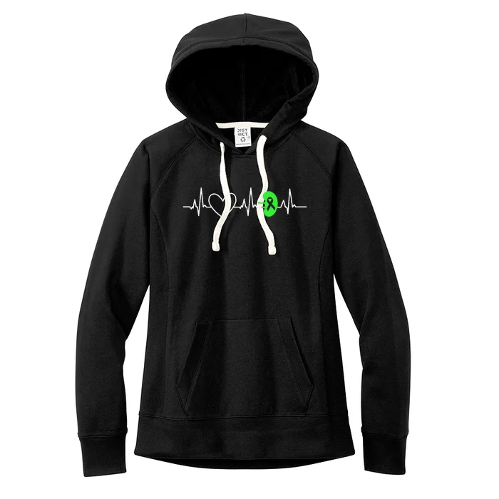 Kidney Disease Awareness Heartbeat Transplant Organ Donor Women's Fleece Hoodie