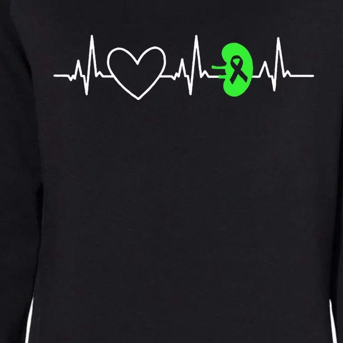 Kidney Disease Awareness Heartbeat Transplant Organ Donor Womens California Wash Sweatshirt