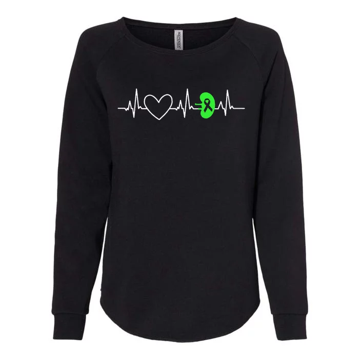 Kidney Disease Awareness Heartbeat Transplant Organ Donor Womens California Wash Sweatshirt