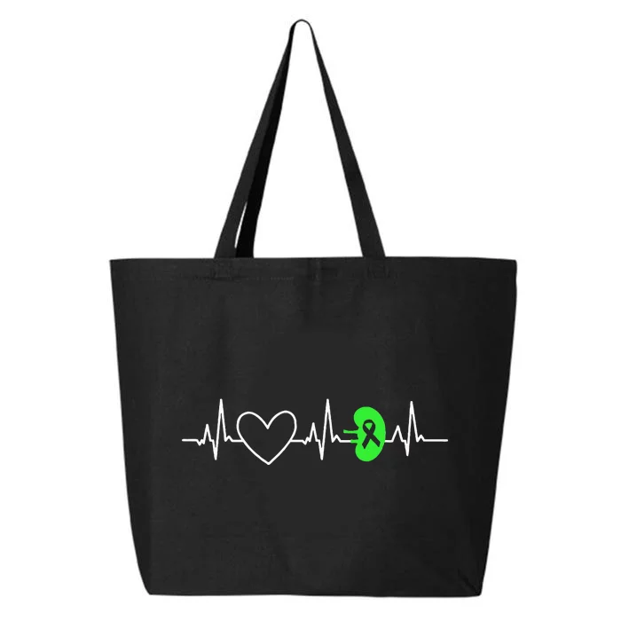 Kidney Disease Awareness Heartbeat Transplant Organ Donor 25L Jumbo Tote