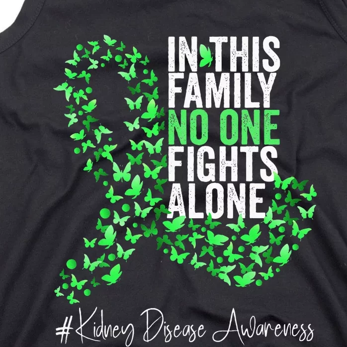 Kidney Disease Awareness Month Green Ribbon Butterflies Tank Top