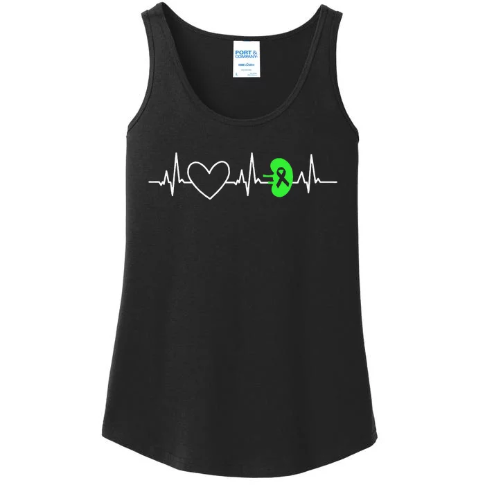 Kidney Disease Awareness Heartbeat Transplant Organ Donor Ladies Essential Tank