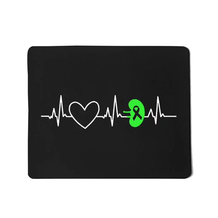 Kidney Disease Awareness Heartbeat Transplant Organ Donor Mousepad