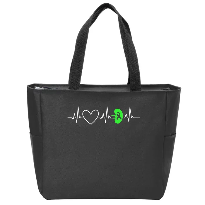 Kidney Disease Awareness Heartbeat Transplant Organ Donor Zip Tote Bag