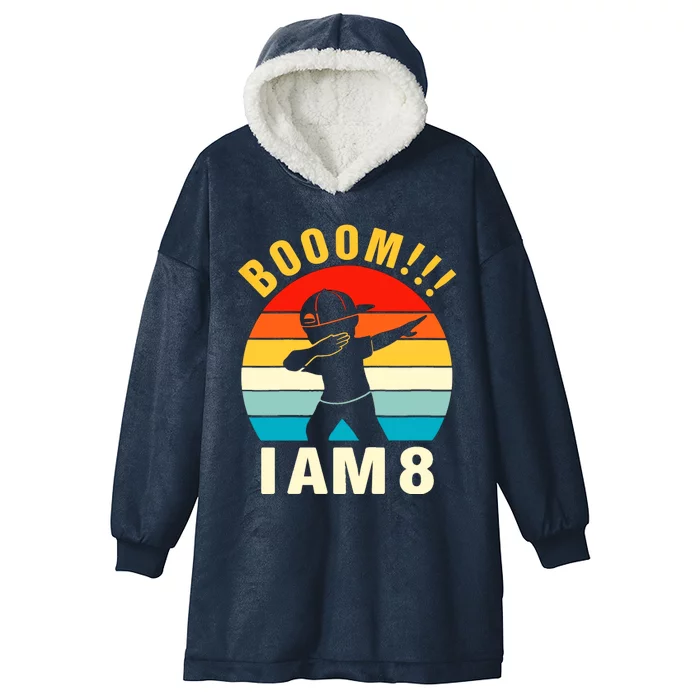 Kids Dabbing Birthday 8 Years Old Birthday Outfit Boy Hooded Wearable Blanket