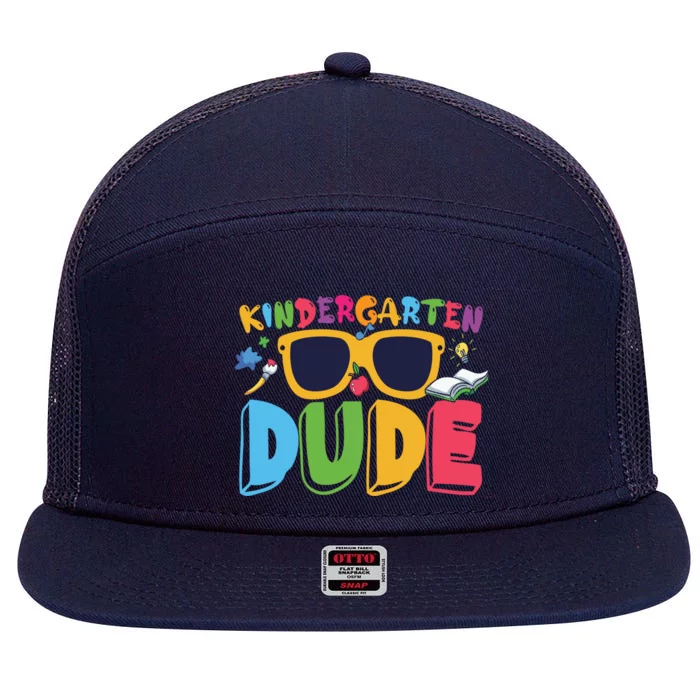 Kindergarten Dude Cute Kindergarten Gift 7 Panel Mesh Trucker Snapback Hat