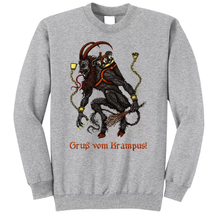 Krampus Dark Christmas Merry Krampus Holiday Horror Tall Sweatshirt