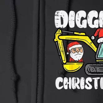 Kids Digging Christmas Excavator Xmas Truck Kids Full Zip Hoodie