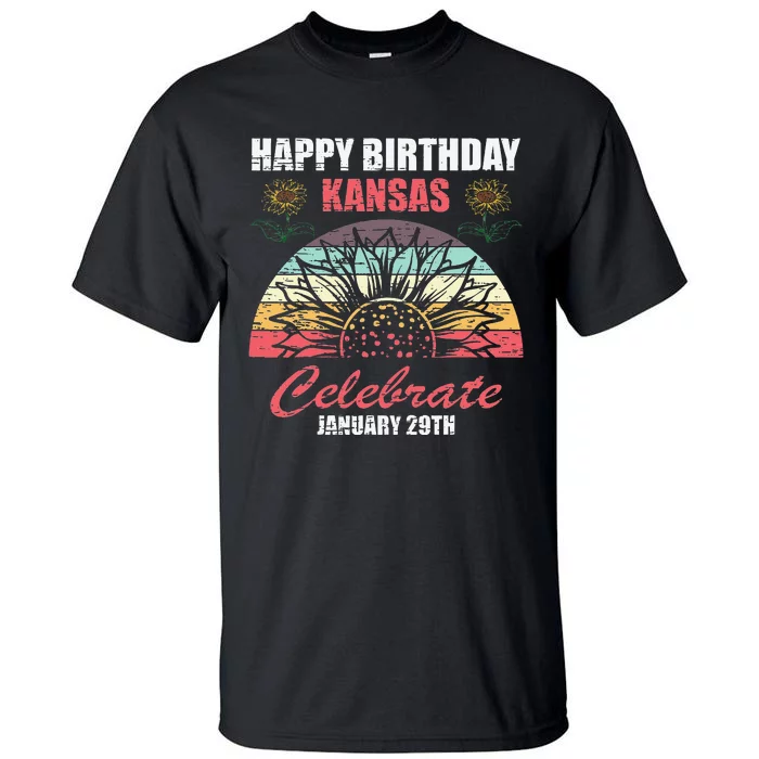 Kansas Day Celebrate State's Birthday January 29th Vintage Tall T-Shirt