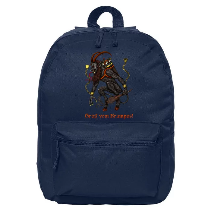 Krampus Dark Christmas Merry Krampus Holiday Horror 16 in Basic Backpack