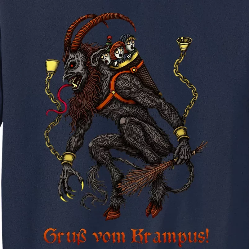 Krampus Dark Christmas Merry Krampus Holiday Horror Tall Sweatshirt