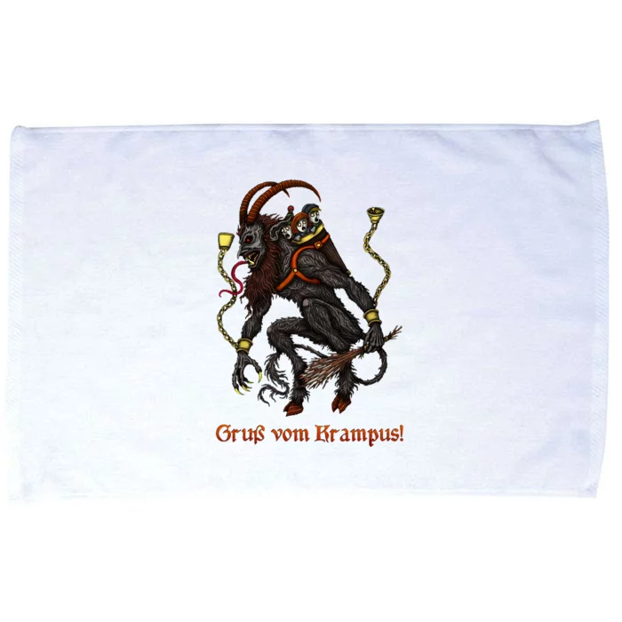 Krampus Dark Christmas Merry Krampus Holiday Horror Microfiber Hand Towel