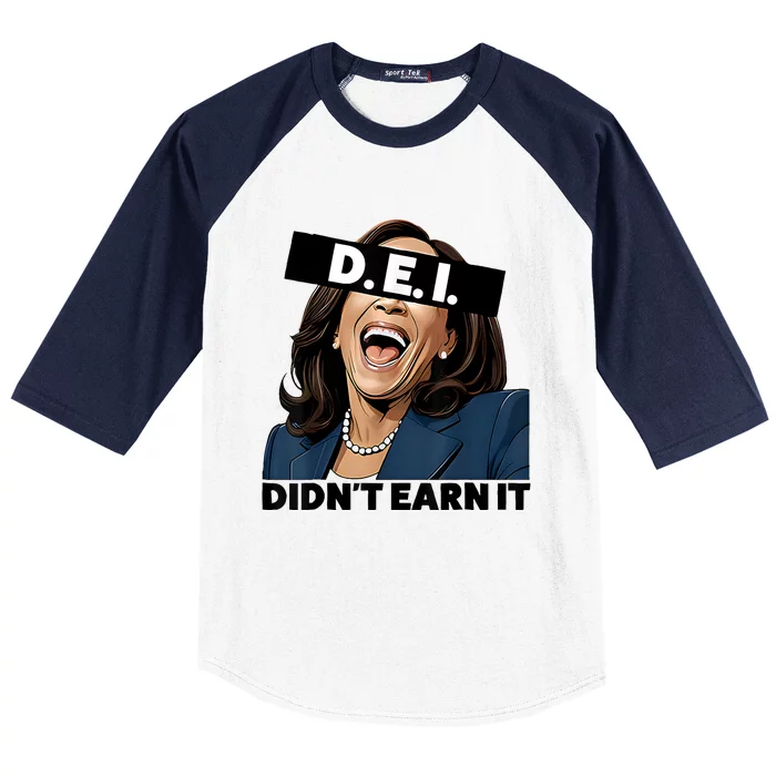 Kamala Dei DidnT Earn It Anti Kamala Harris Vote Trump 2024 Baseball Sleeve Shirt