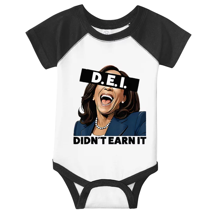 Kamala Dei DidnT Earn It Anti Kamala Harris Vote Trump 2024 Infant Baby Jersey Bodysuit