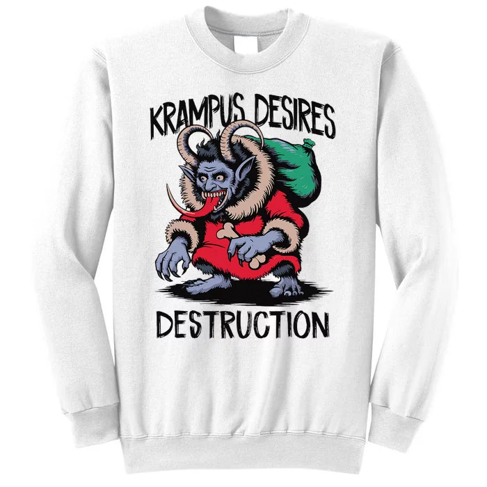 Krampus Desires Destruction Devil Satan Christmas Occult Sweatshirt