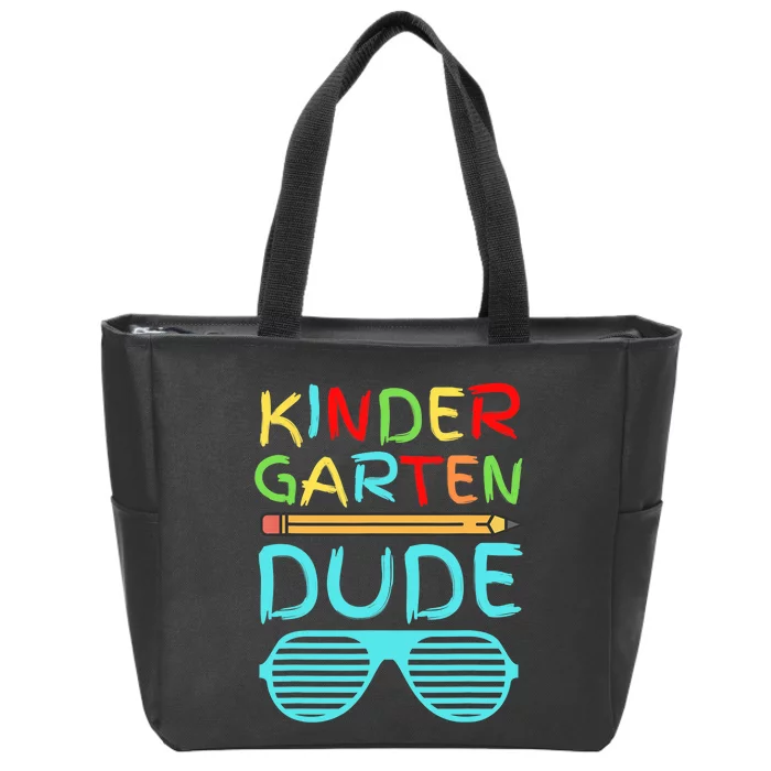 Kindergarten Dude Funny Pencil First Day School Blue Zip Tote Bag