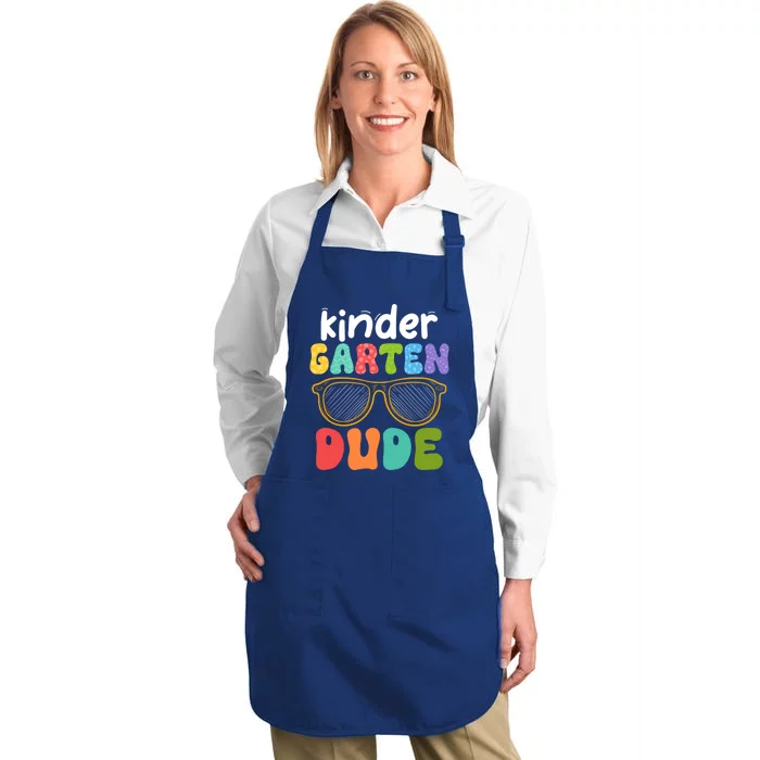 Kindergarten Dude First Day Of Kindergarten Teacher Team Gift Full-Length Apron With Pocket