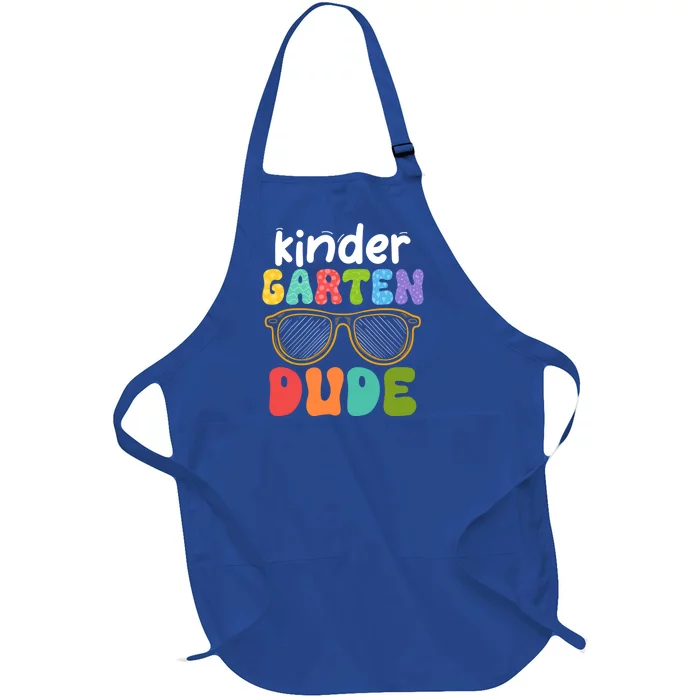 Kindergarten Dude First Day Of Kindergarten Teacher Team Gift Full-Length Apron With Pocket