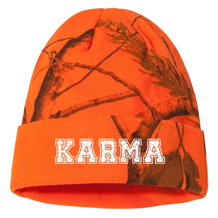 Karma Destressed Font Kati - 12in Camo Beanie