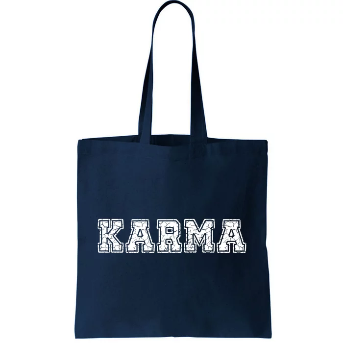 Karma Destressed Font Tote Bag