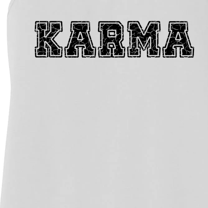 Karma Destressed Font Women's Racerback Tank