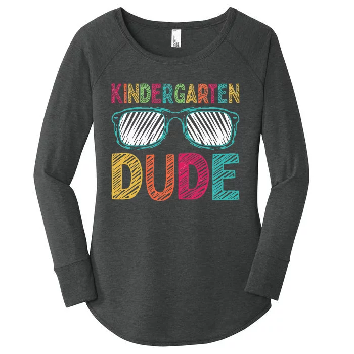 Kindergarten Dude Funny First Day Back To School Student Women's Perfect Tri Tunic Long Sleeve Shirt