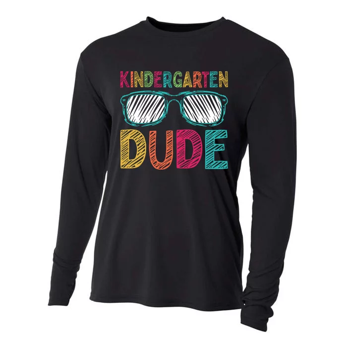 Kindergarten Dude Funny First Day Back To School Student Cooling Performance Long Sleeve Crew