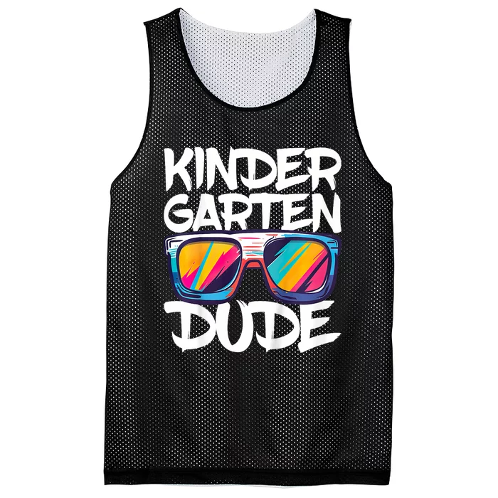 Kindergarten Dude First Day Of Kindergarten Boy Girl Mesh Reversible Basketball Jersey Tank