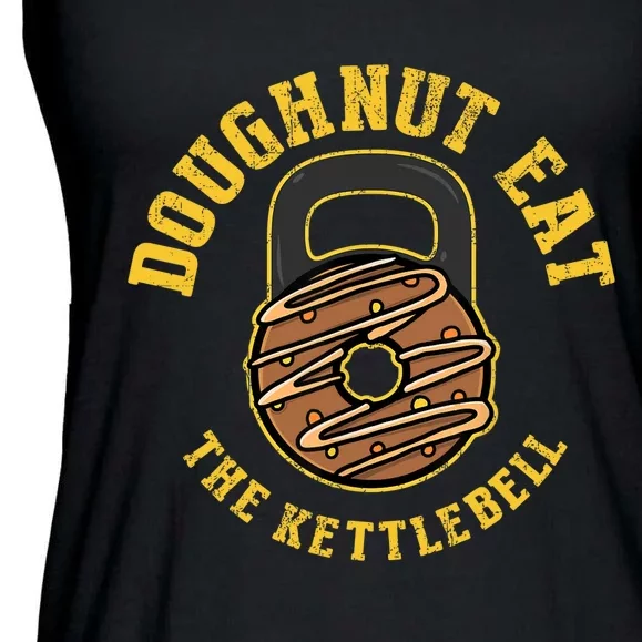 Kettlebell Donut, Funny Gym Workout, Fitness Ladies Essential Flowy Tank