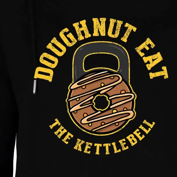 Kettlebell Donut, Funny Gym Workout, Fitness Womens Funnel Neck Pullover Hood