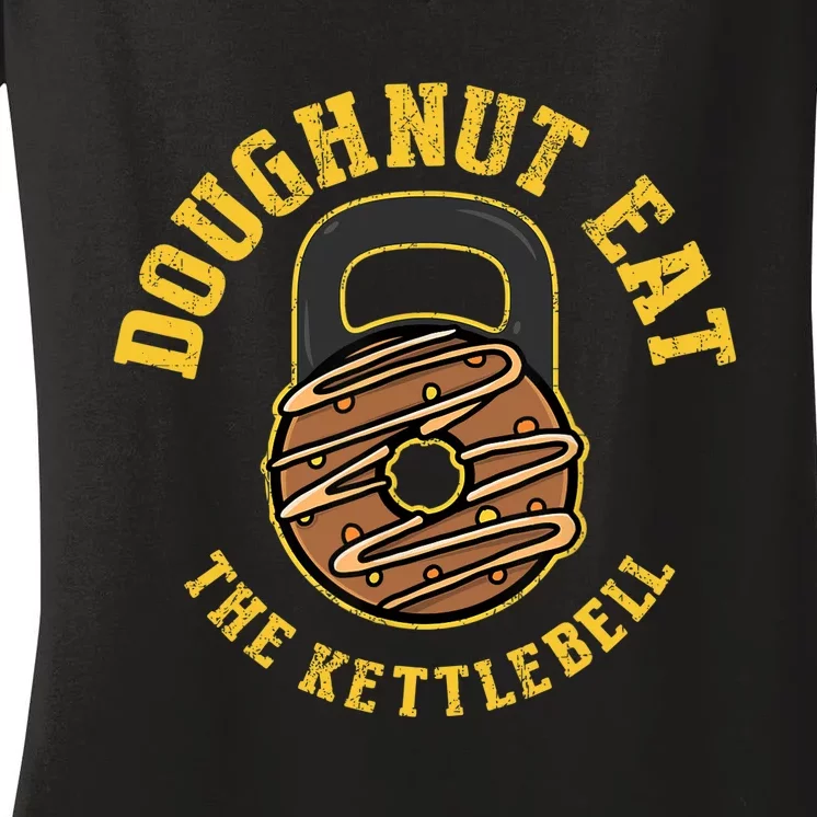 Kettlebell Donut, Funny Gym Workout, Fitness Women's V-Neck T-Shirt