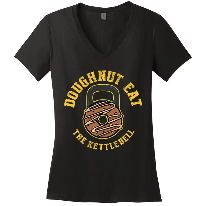 Kettlebell Donut, Funny Gym Workout, Fitness Women's V-Neck T-Shirt