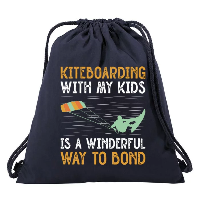 Kiteboarding Dad Kite Surfers Kite Boarders Gift Drawstring Bag