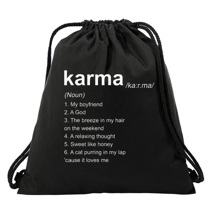 Karma Definition Karma Vibe Drawstring Bag