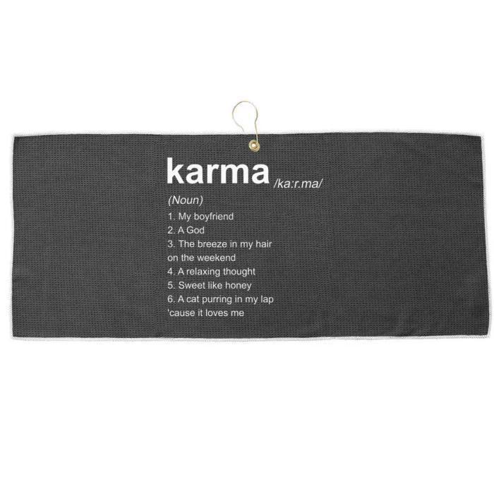 Karma Definition Karma Vibe Quote Large Microfiber Waffle Golf Towel